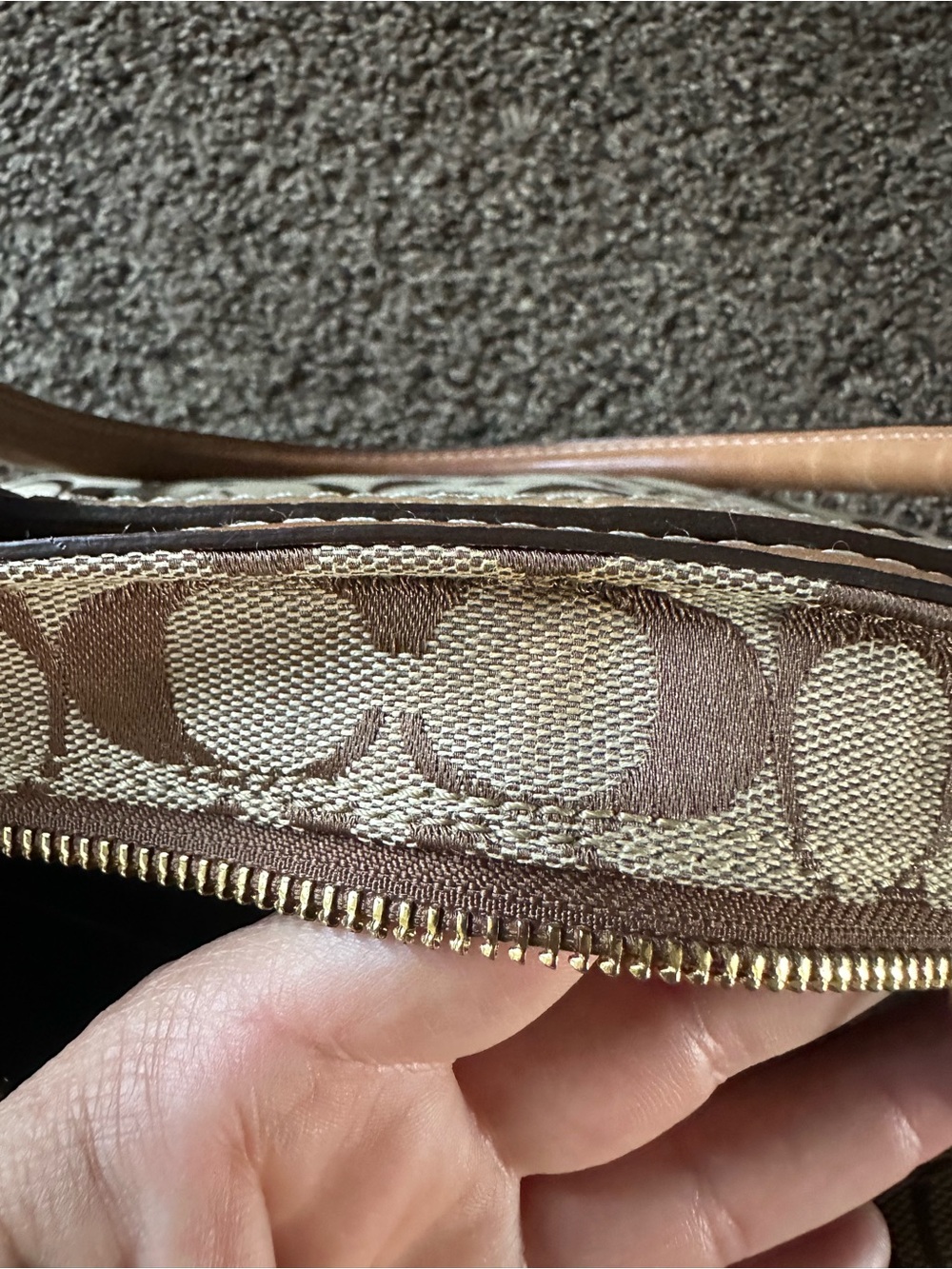 Coach Brown/Tan Signature Canvas Tote with Matching Wallet - Picture 9 of 16